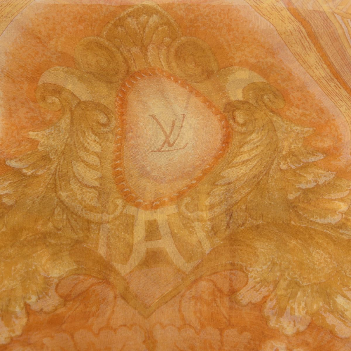 Louis Vuitton Yellow Chiffon Les Decors Parisiens Scarf