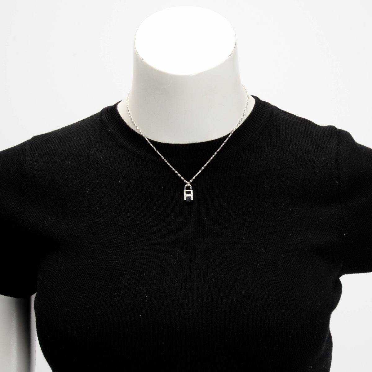 Hermes 18k White Gold & Diamond Kelly Cadenas Necklace