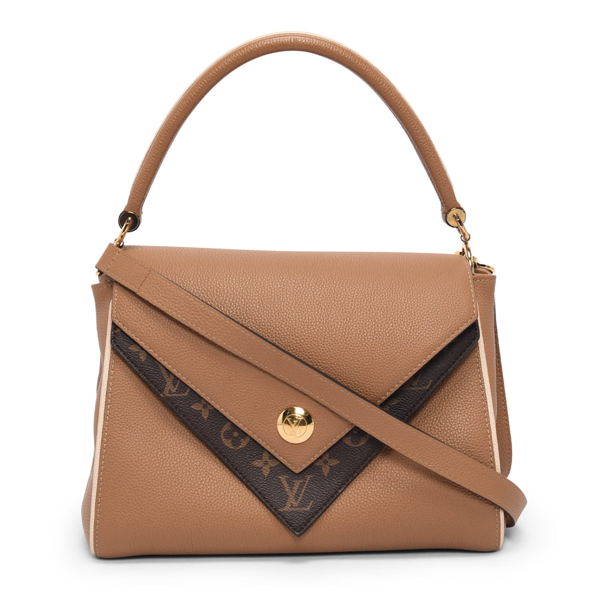 Louis Vuitton Sesame Grained Calfskin & Monogram Double V Bag