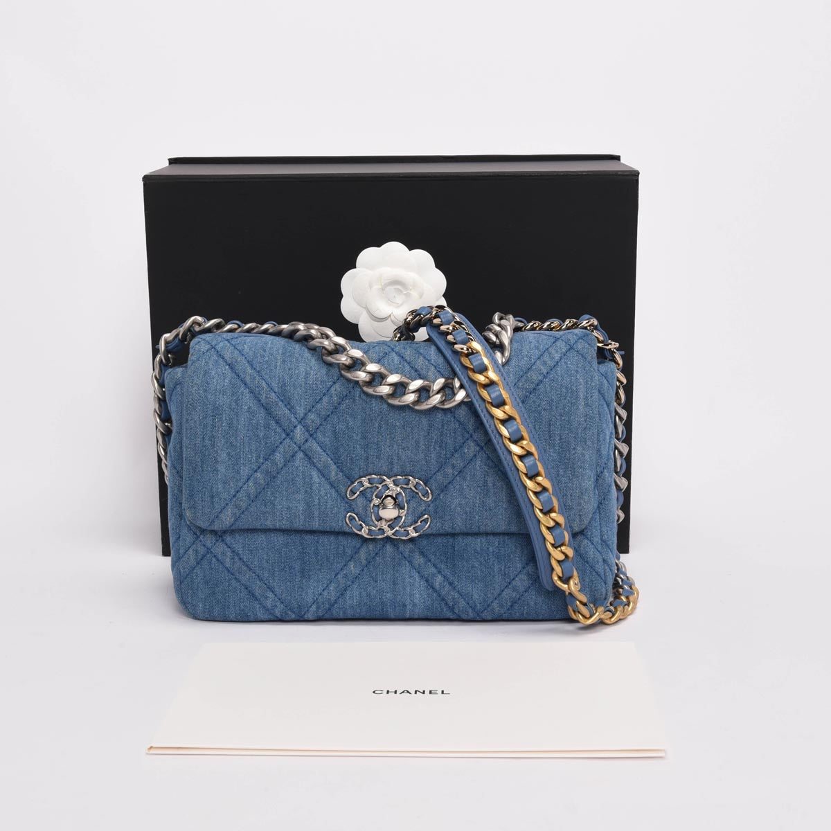 Chanel Light Quilted Denim 19 Flap Bag