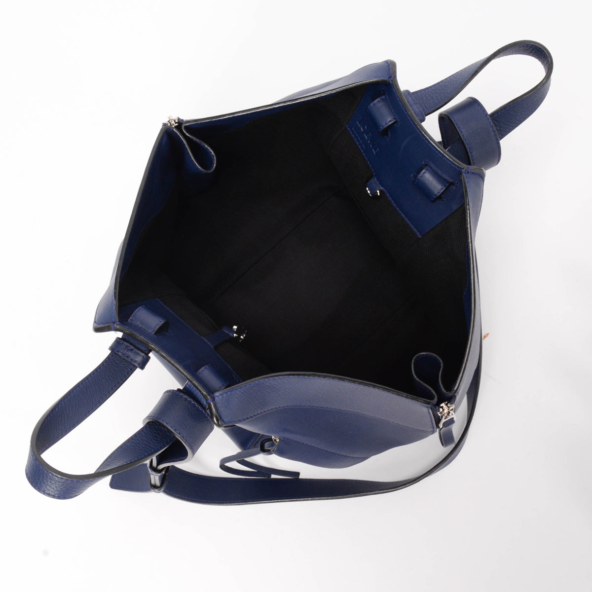 Loewe Navy Calfskin Small Hammock Bag