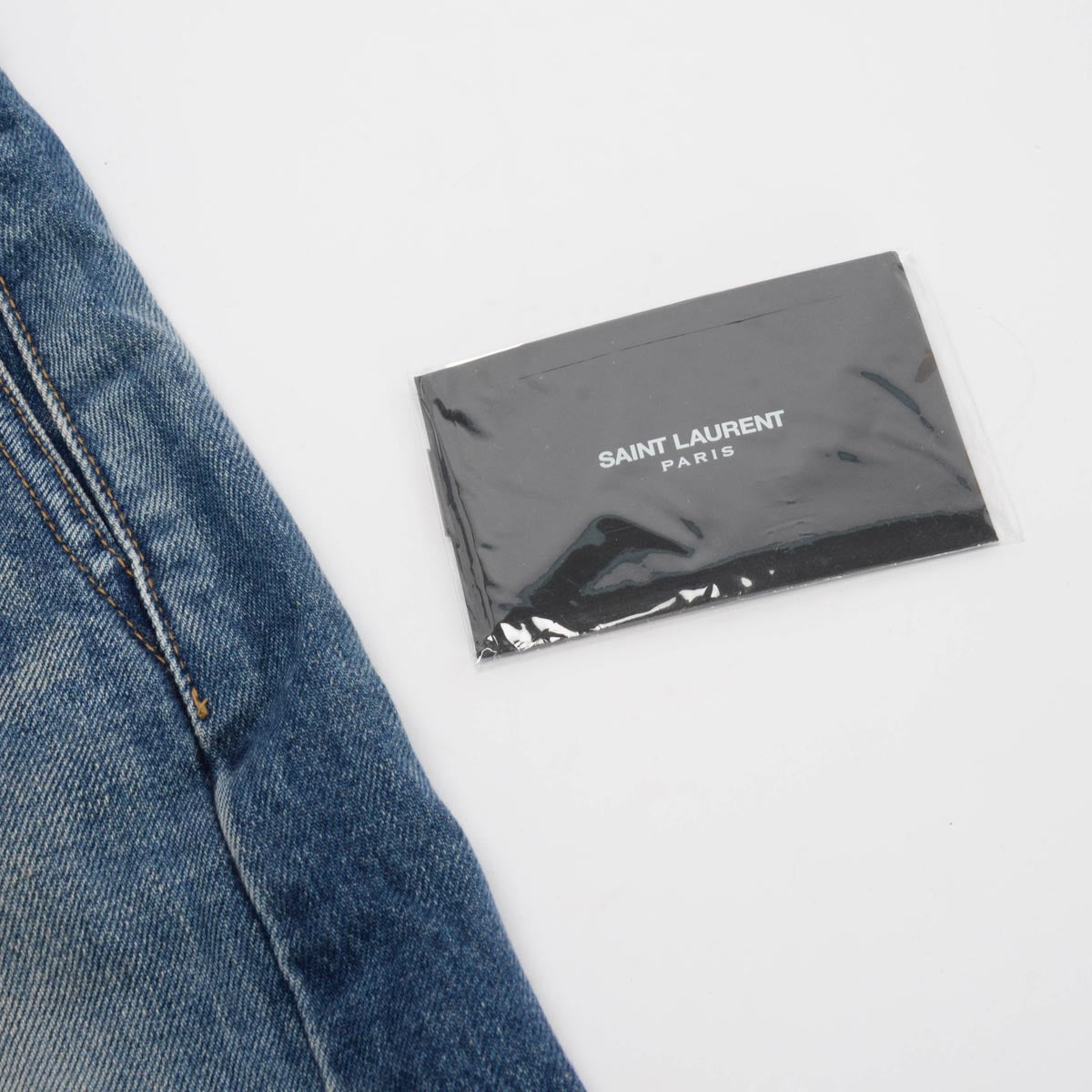 Saint Laurent Indigo Distressed Denim Cut Off Shorts 25
