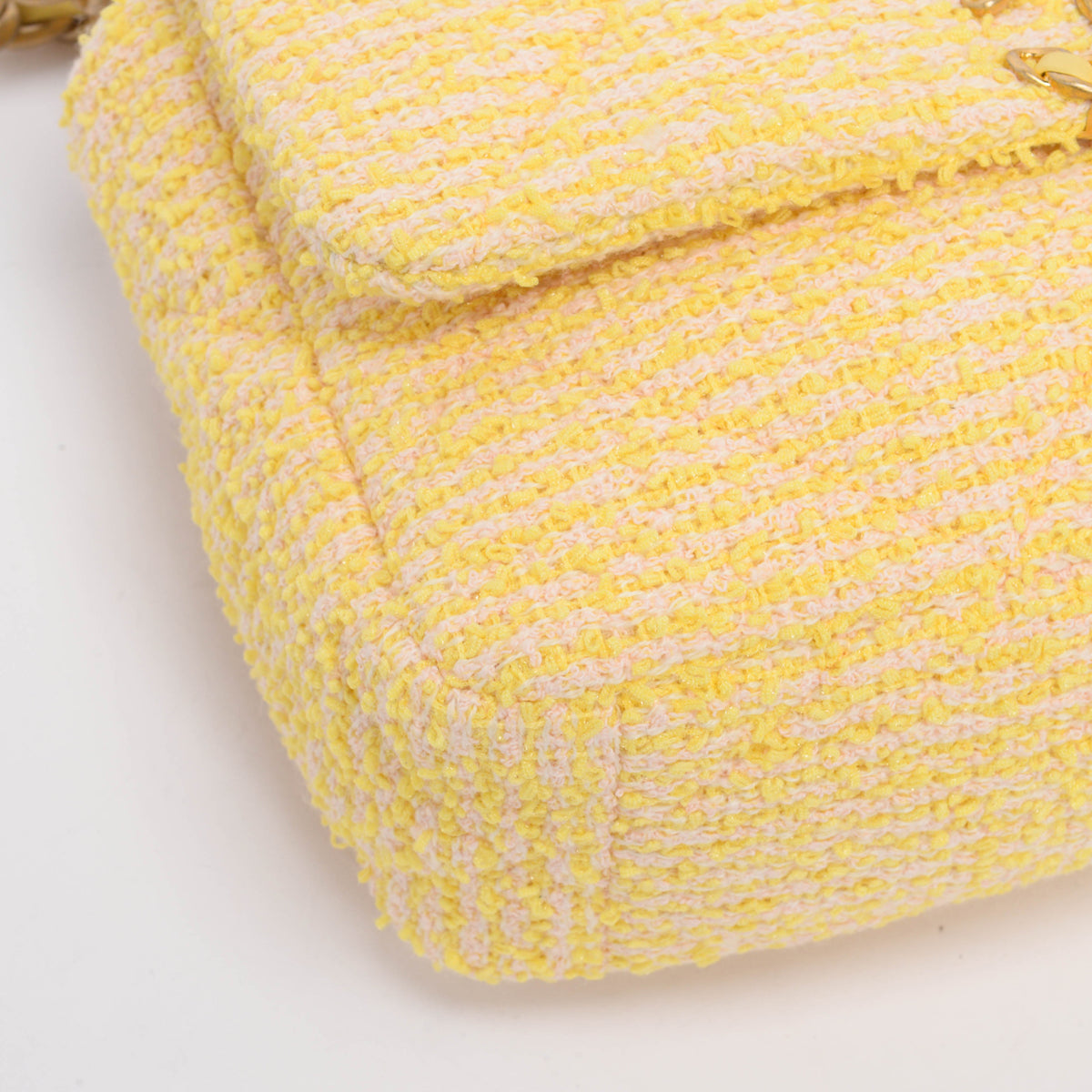 Chanel Yellow Tweed Medium Chanel 19 Shoulder Bag