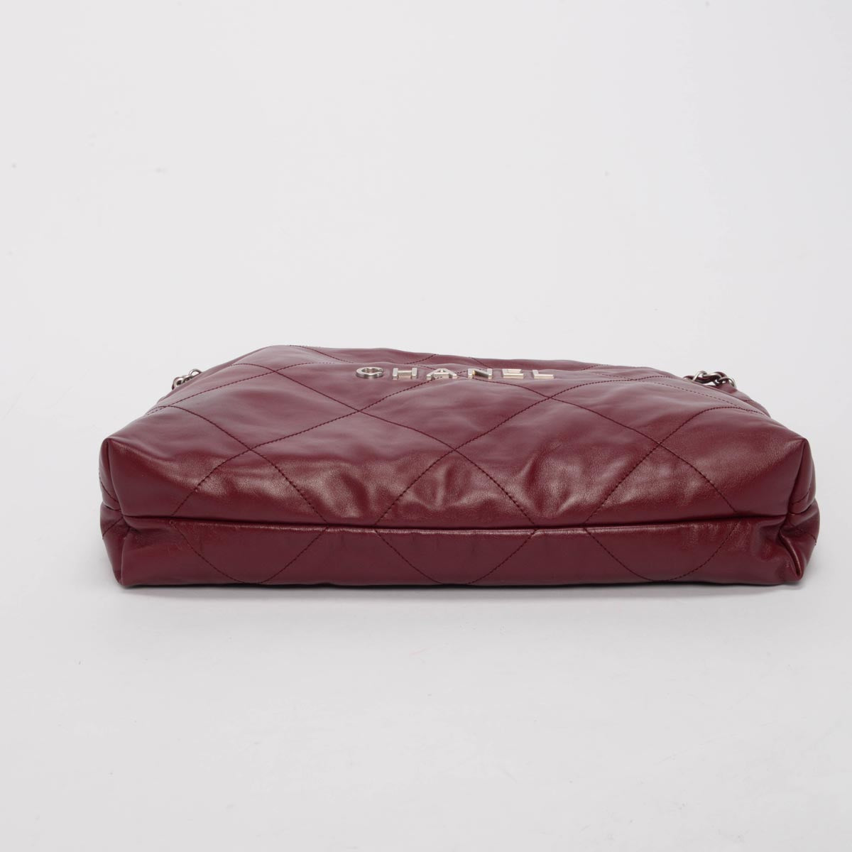 Chanel Burgundy Shiny Calfskin Medium 22 Bag