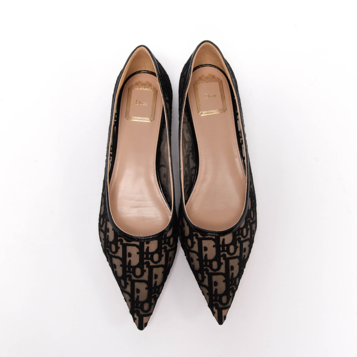 Dior Black Transparent Oblique Mesh Adiorable Ballet Flats 40
