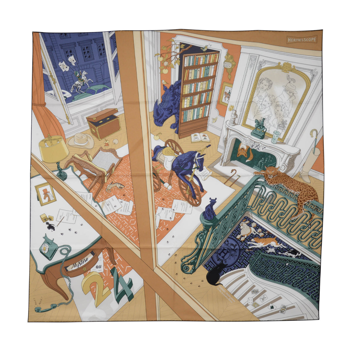 Hermes Camel Silk Mystere au 24 Faubourg Scarf