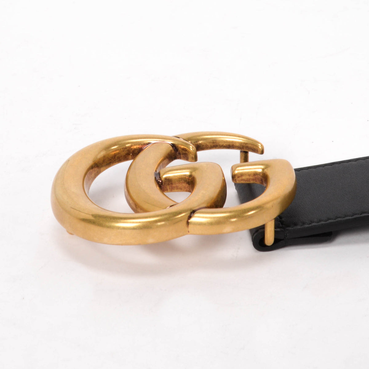 Gucci Black Calfskin Wide GG Marmont Belt