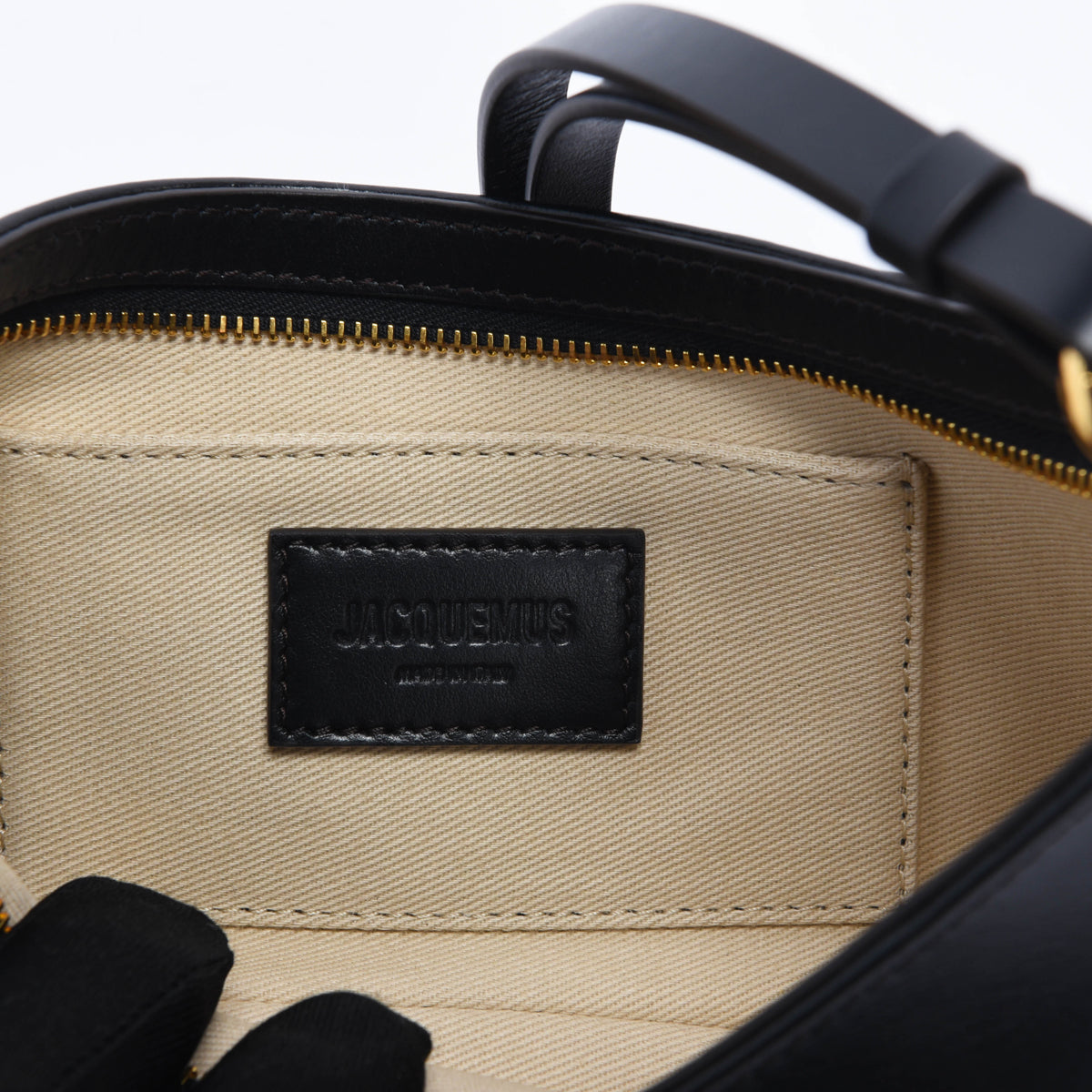 Jacquemus Black Calfskin Le Bisou Perle Bag