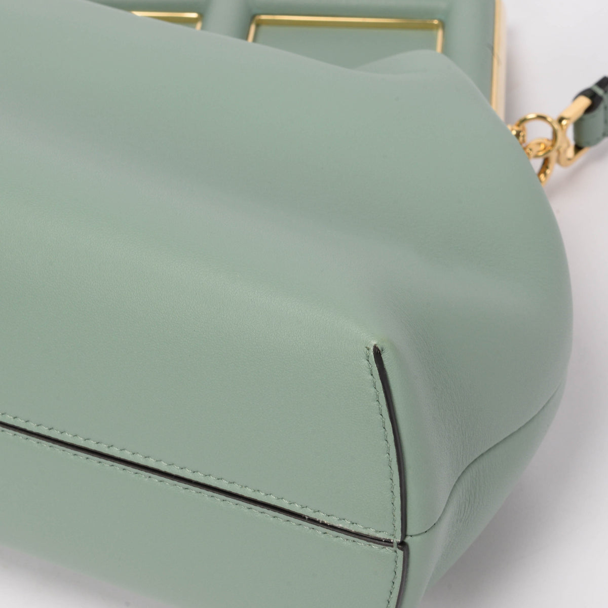 Fendi Mint Green Nappa Fendi First Medium Clutch