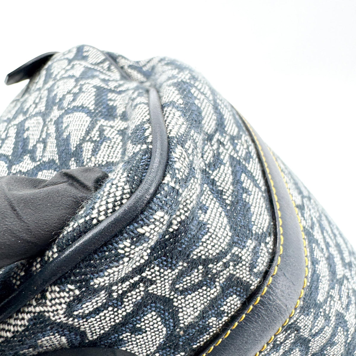 Dior Vintage Blue Diorissimo Canvas Trotter Small Boston Bag