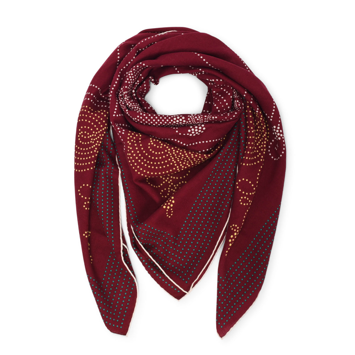 Hermes Bordeaux Cashmere & Silk Brandebourgs Points Shawl