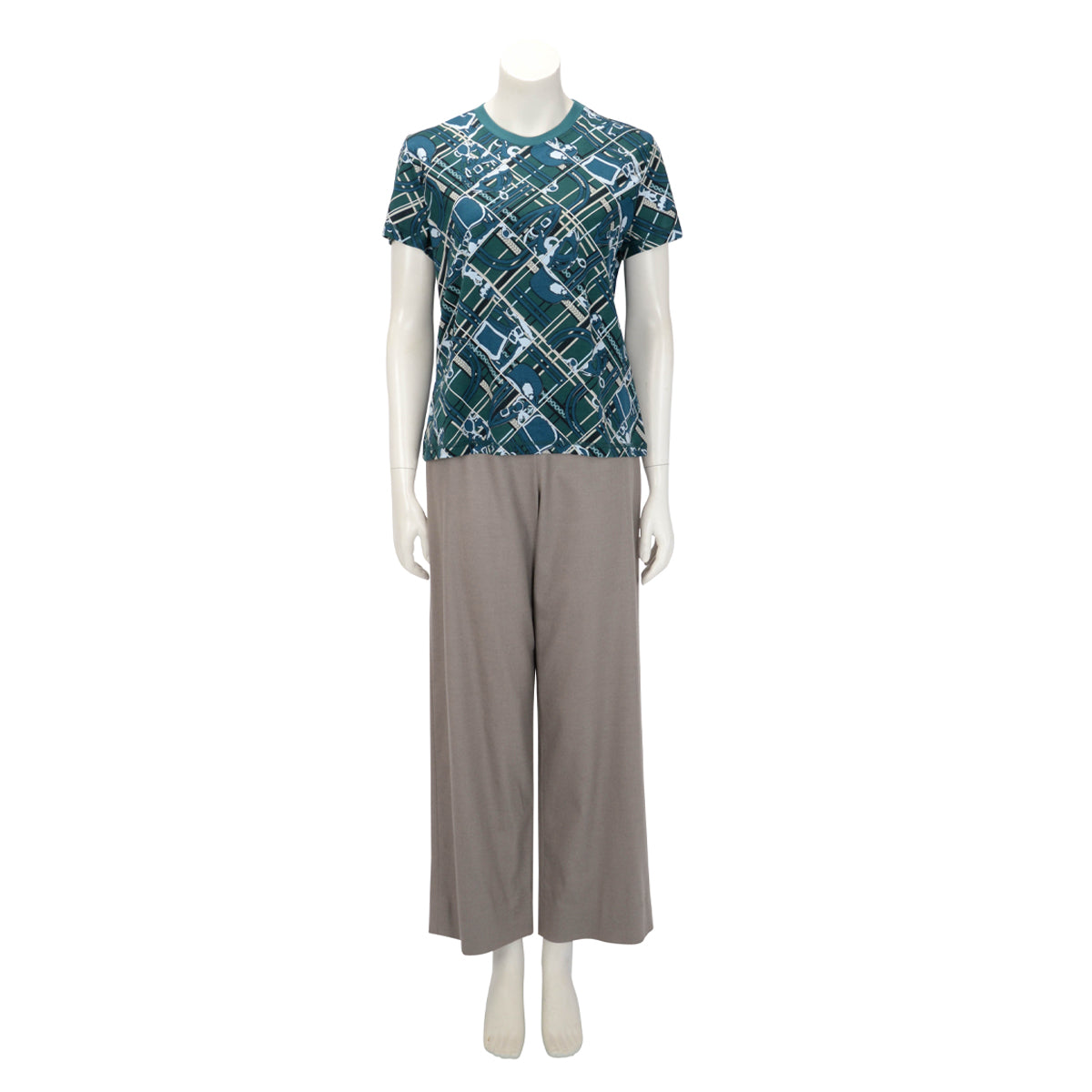 Hermes Grey Cashmere Blend Zip Trim Pants FR 40