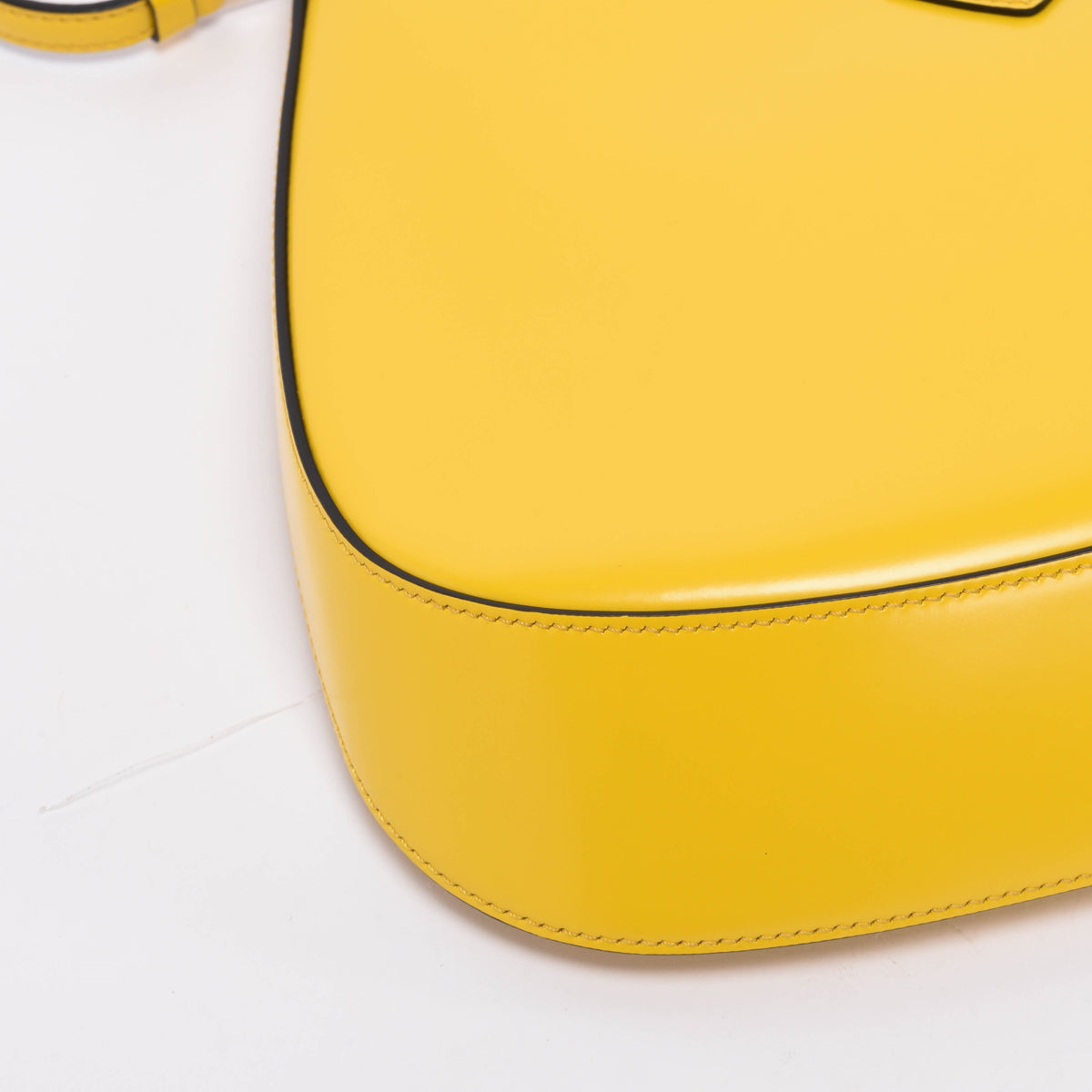 Prada Yellow Brushed Calfskin Cleo Shoulder Bag
