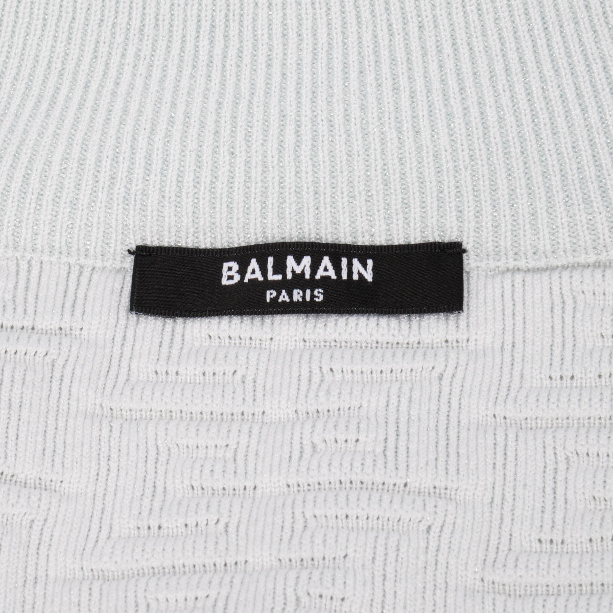 Balmain Light Blue Jacquard Knit Monogram Zip Jacket FR 46