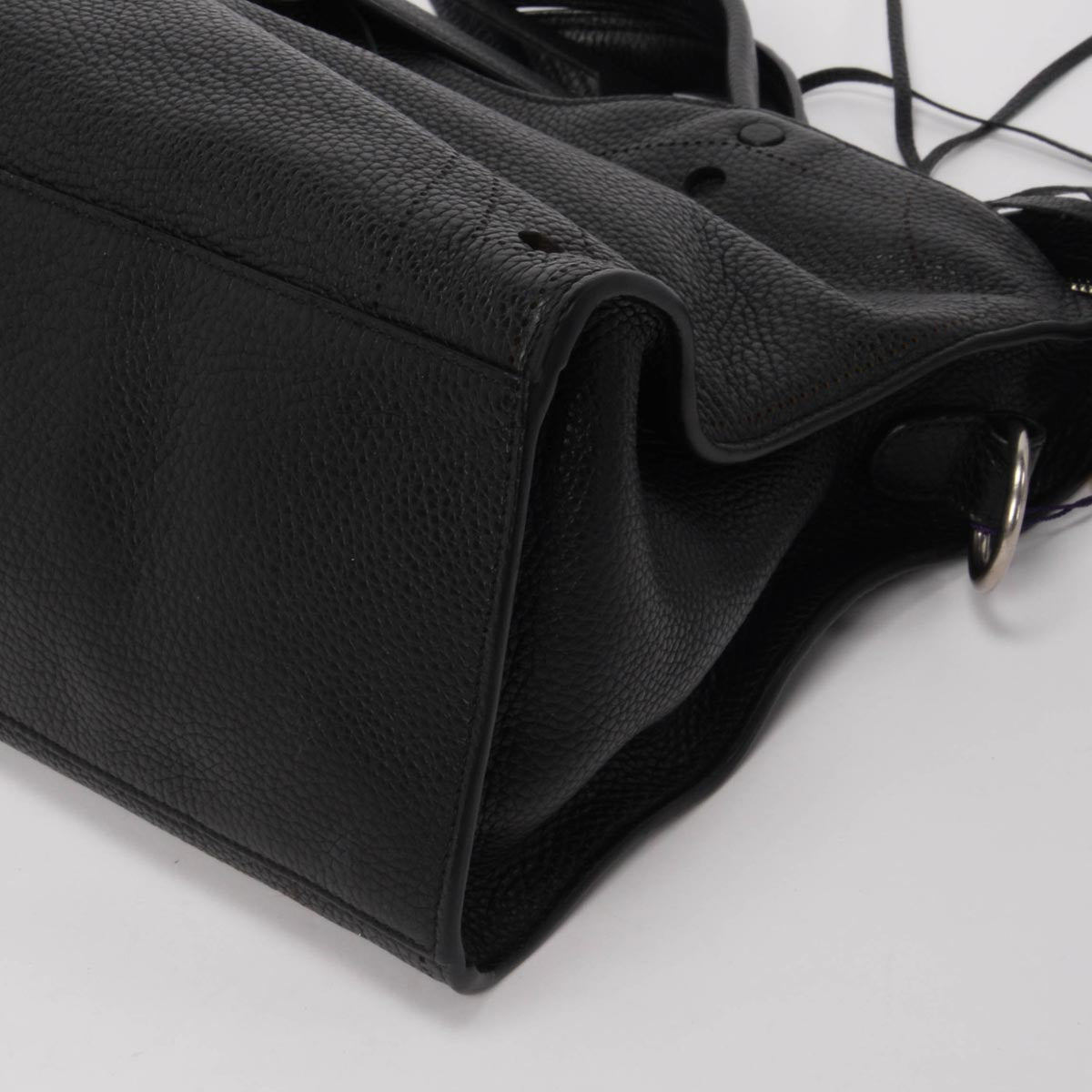 Balenciaga Black Perforated Grained Calfskin Blackout City Bag
