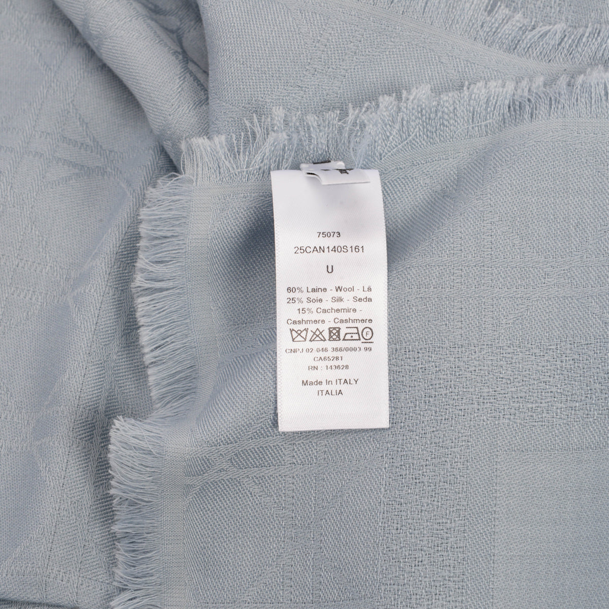 Dior Ice Blue Cannage Fringed Shawl