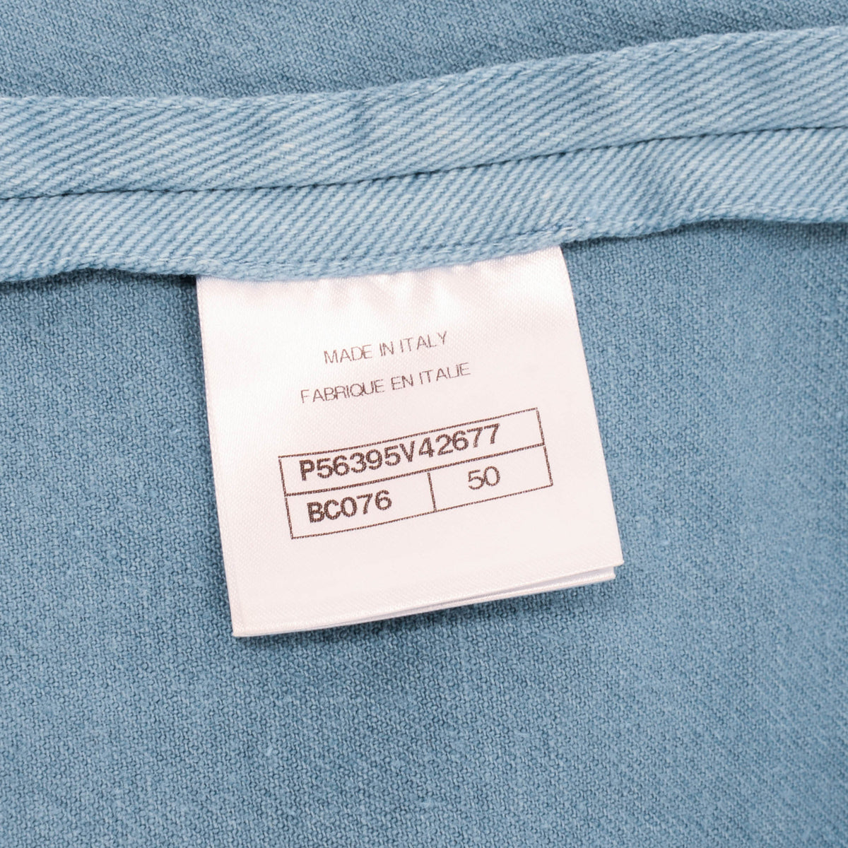 Chanel Sky Blue Cotton Denim Pea Coat FR 50