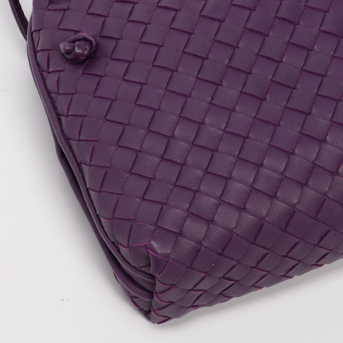 Bottega Veneta Purple Intrecciato Nodini Cross Body Bag