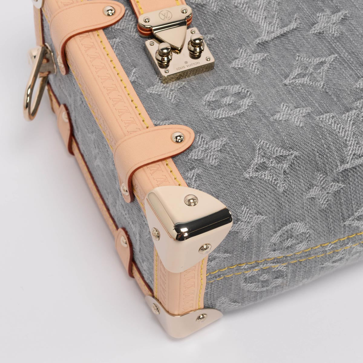 Louis Vuitton Grey Monogram Denim Side Trunk MM