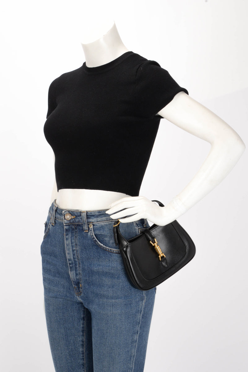 Gucci Black Calfskin 1961 Mini Jackie Bag