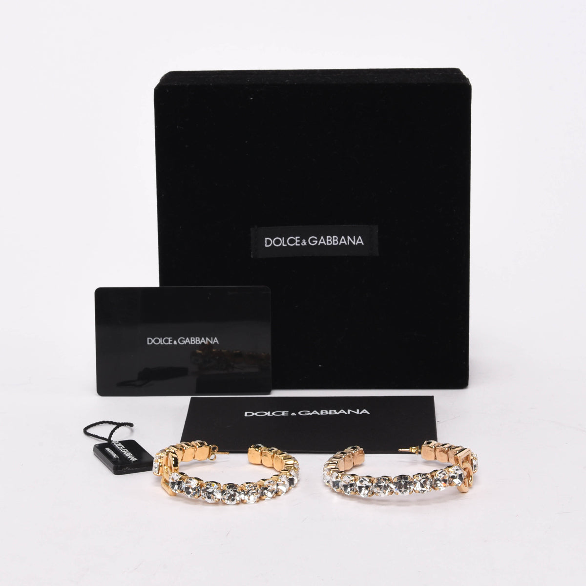 Dolce & Gabbana Gold Crystal Creolla Earrings