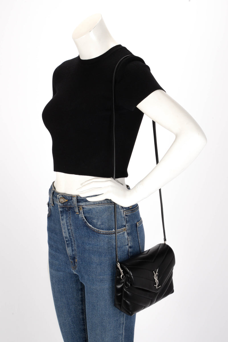 Saint Laurent Black Quilted Calfskin Toy Loulou Bag