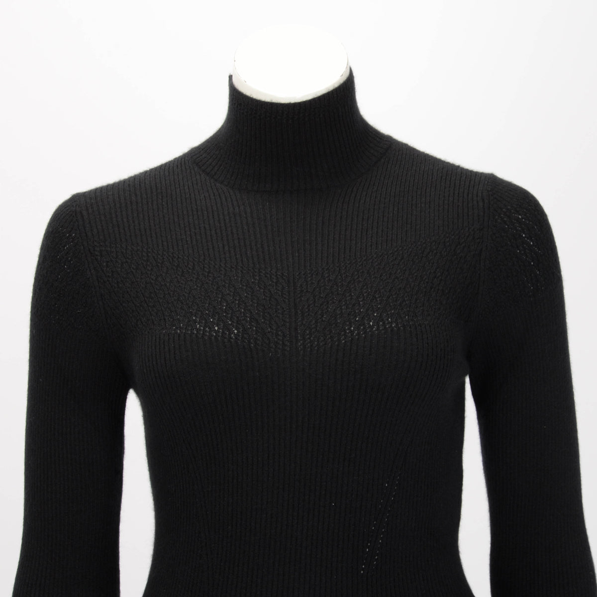 Chanel Black Cashmere Roll Neck Sweater FR 38