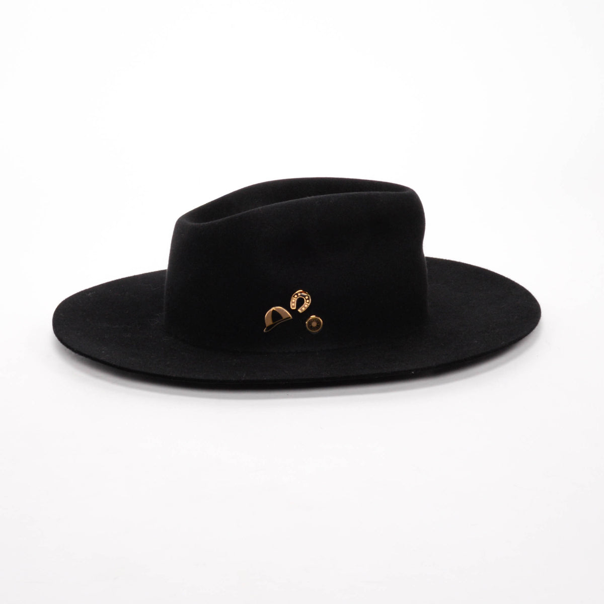 Hermes Black Rabbit Felt Faubourg Jump Hat