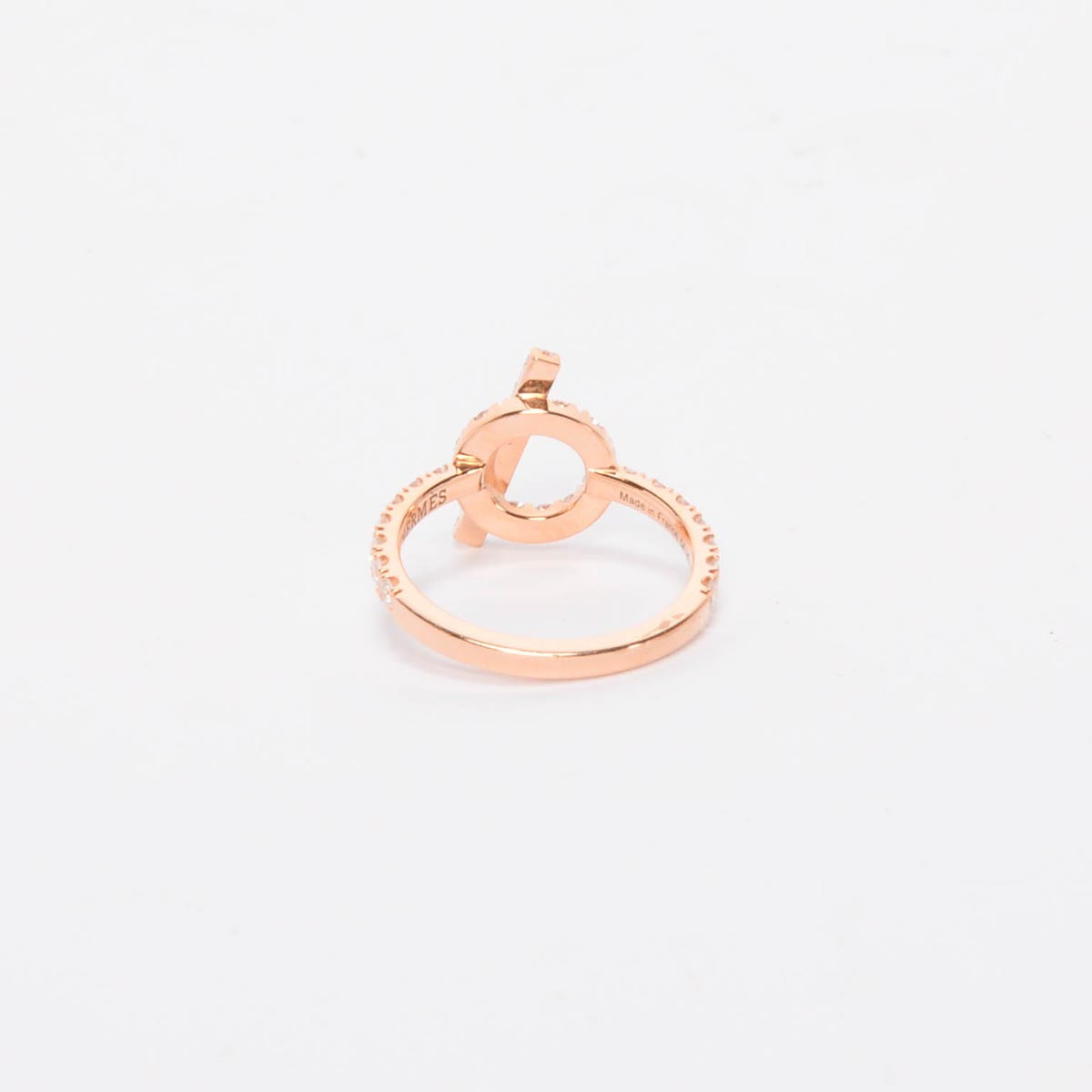 Hermes 18k Rose Gold & Diamond Finesse Ring