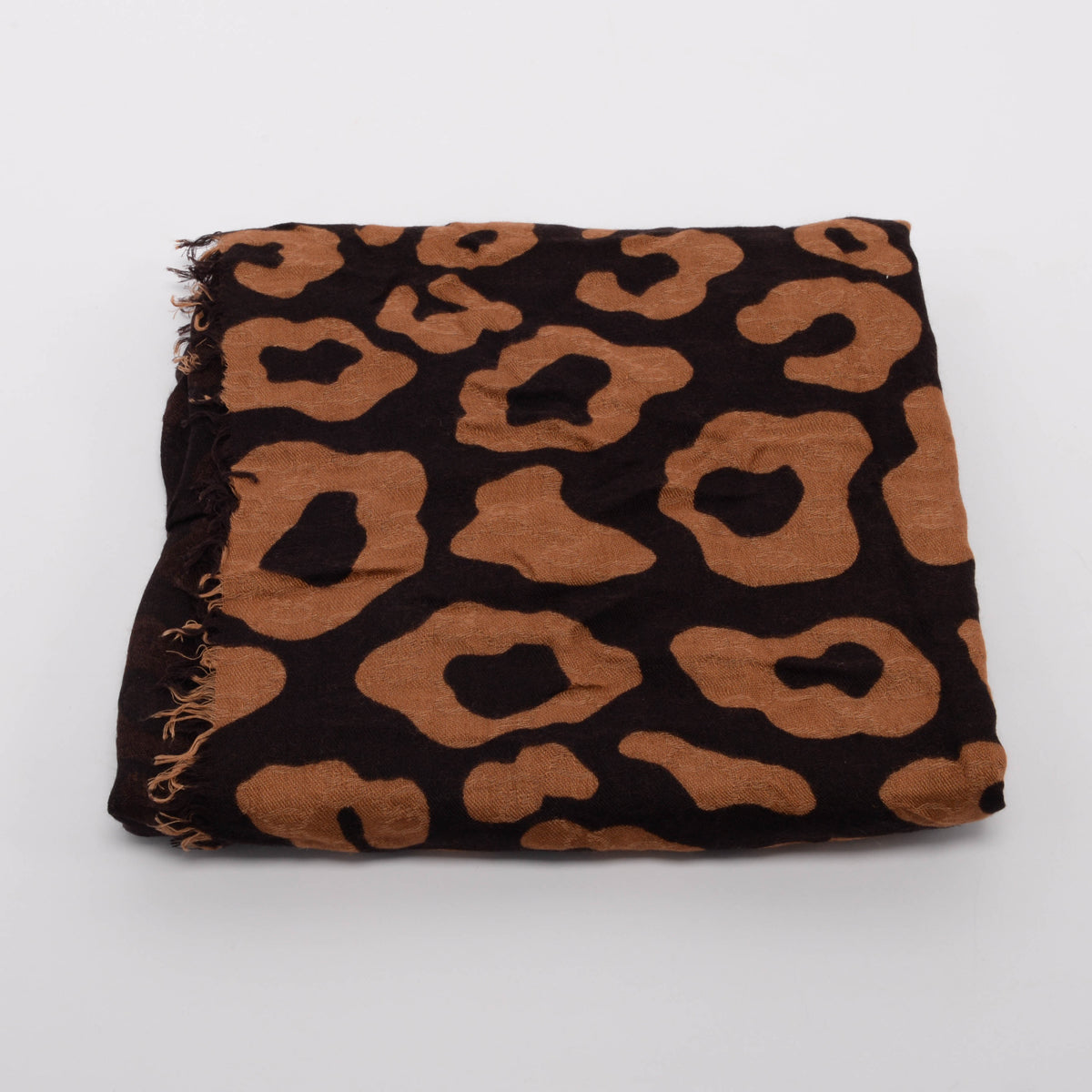 Gucci Brown Leopard Ombre GG Fringed Shawl