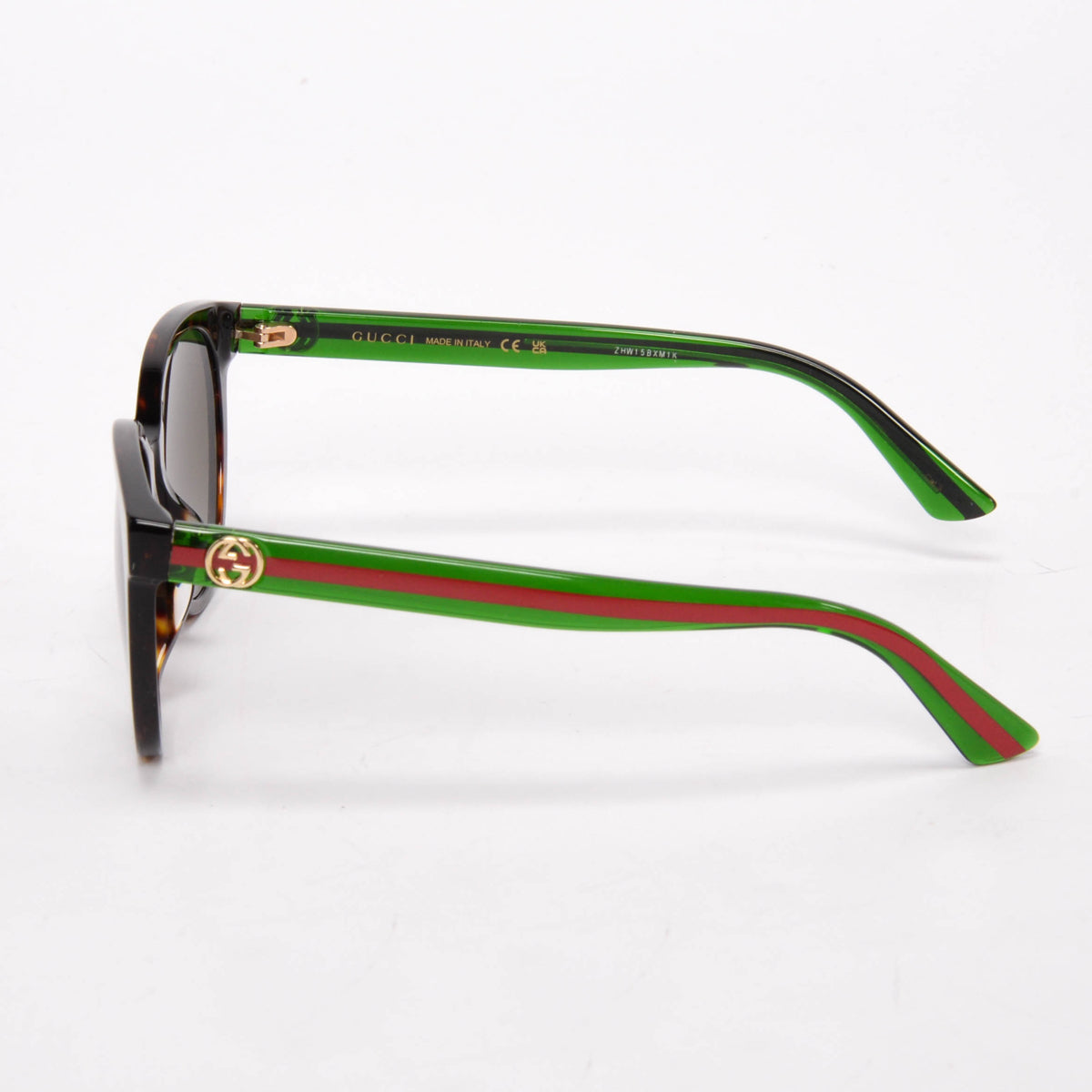 Gucci Havana GG Web Round Sunglasses