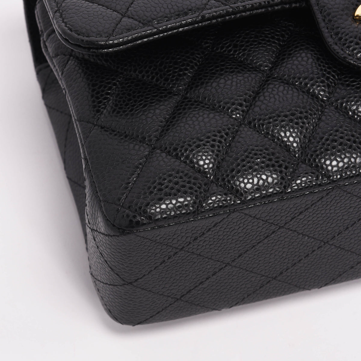 Chanel Black Quilted Caviar Small Classic Flap Bag