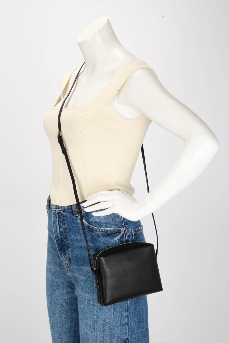 The Row Black Lambskin Regent Cross Body Bag