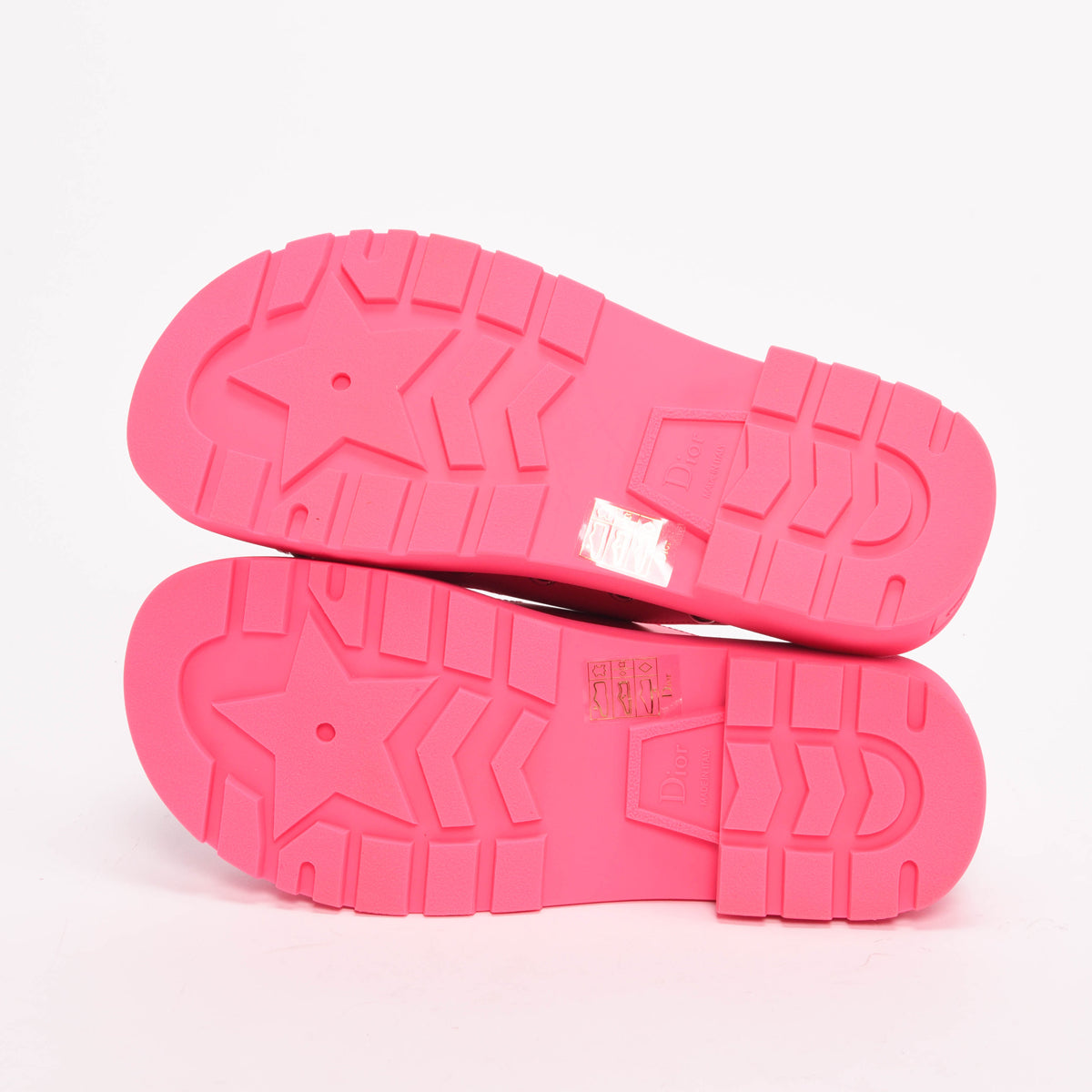 Dior Fuchsia Calfskin Diorquake Sandals 37