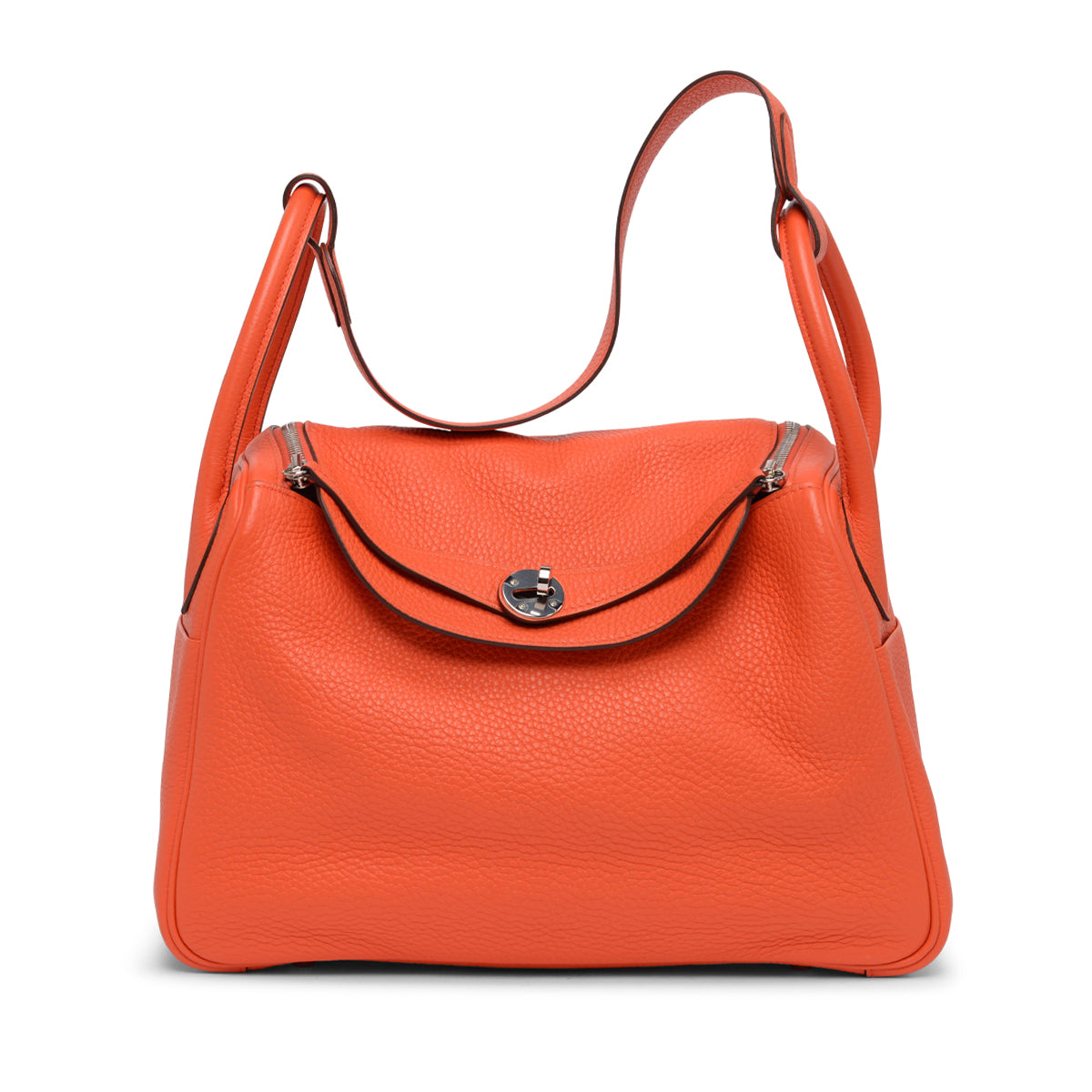 Hermes Orange Poppy Clemence Lindy 30