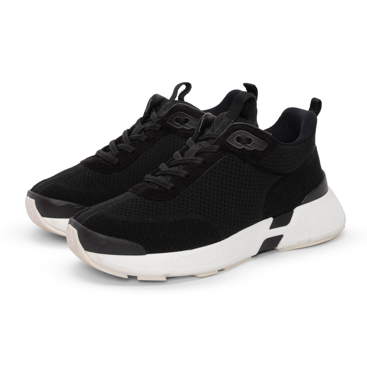 Hermes Black Technical Knit Heros Sneakers 37