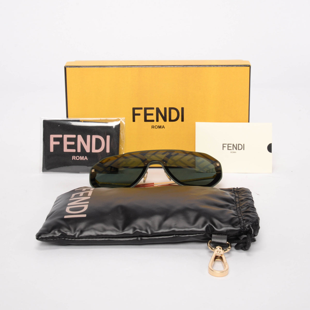 Fendi Green Acetate FF Aviator Sunglasses