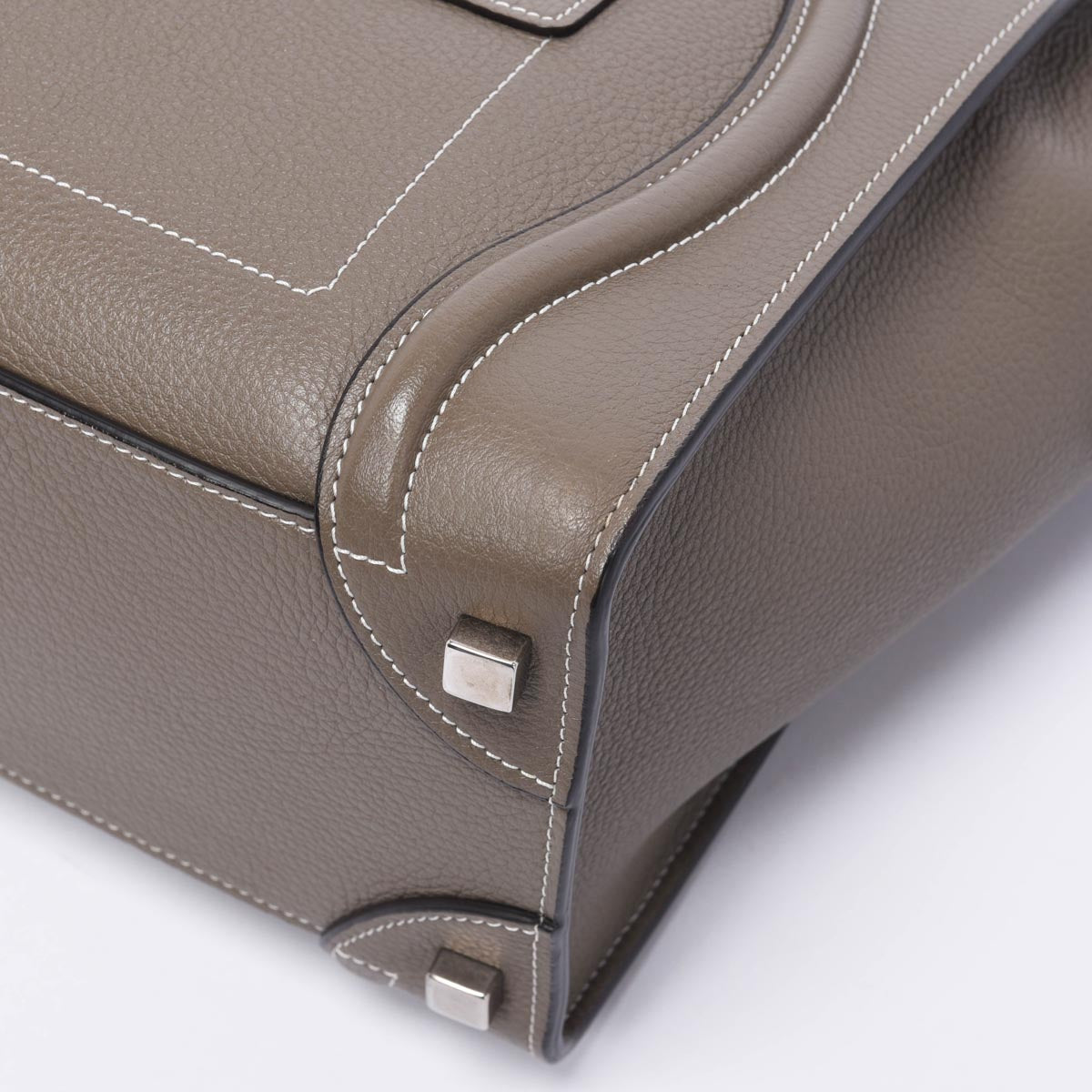 Celine Taupe Grained Calfskin Micro Luggage Bag