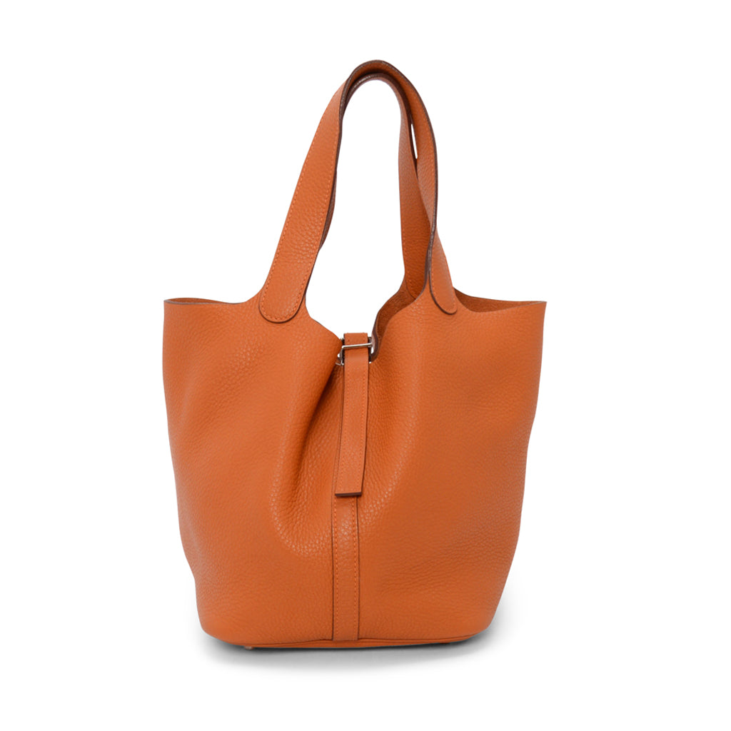 Hermes Orange Clemence Picotin 22