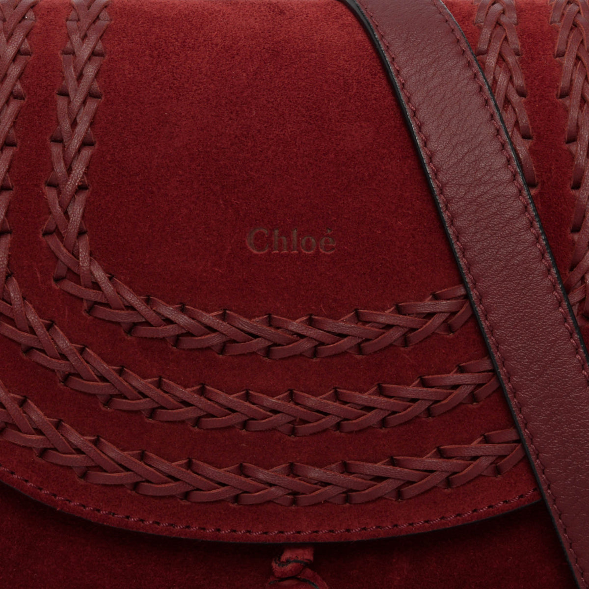 Chloe Sienna Red Suede Small Whipstitch Hudson Bag