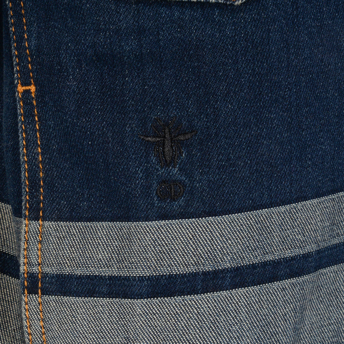 Dior Blue Denim Couture Short Sleeve Cropped Jacket FR 44