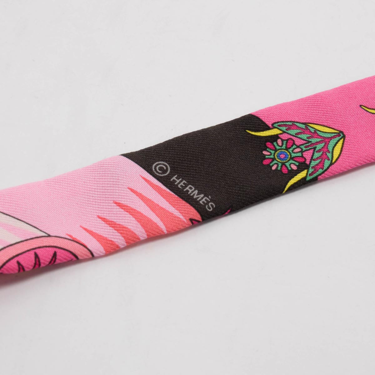 Hermes Rose Vif Silk Upcycling La Source Doll Twilly