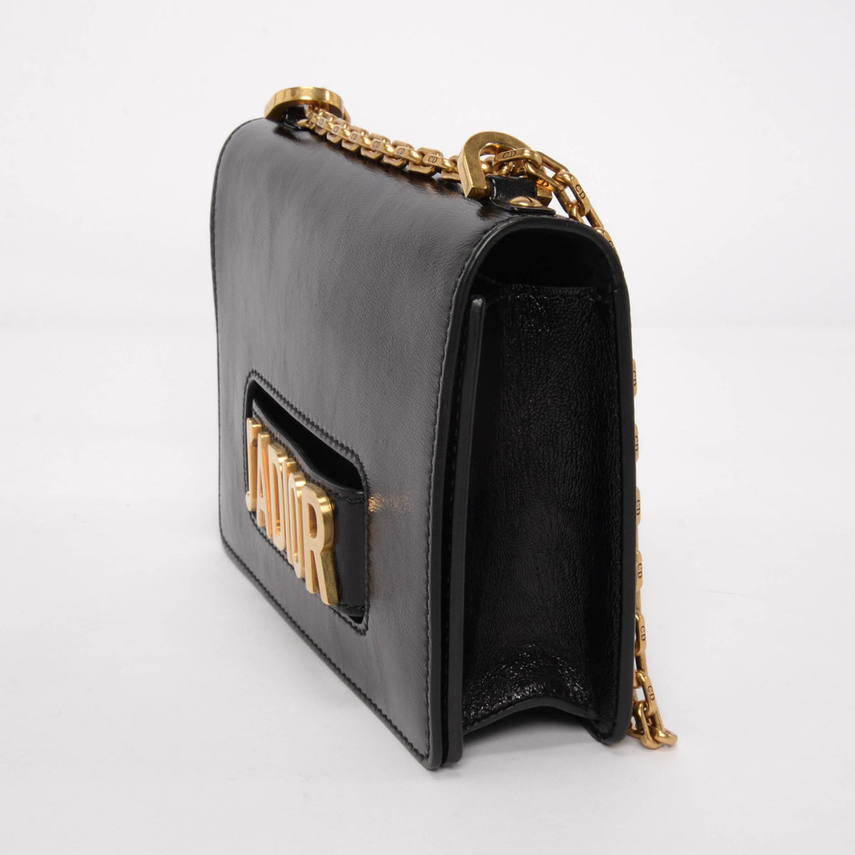 Dior Black Patent Leather Medium J'Adior Chain Flap Bag