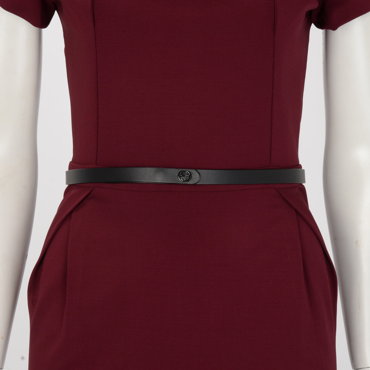 Gucci Wine Interlock Cap Sleeve Midi Dress M