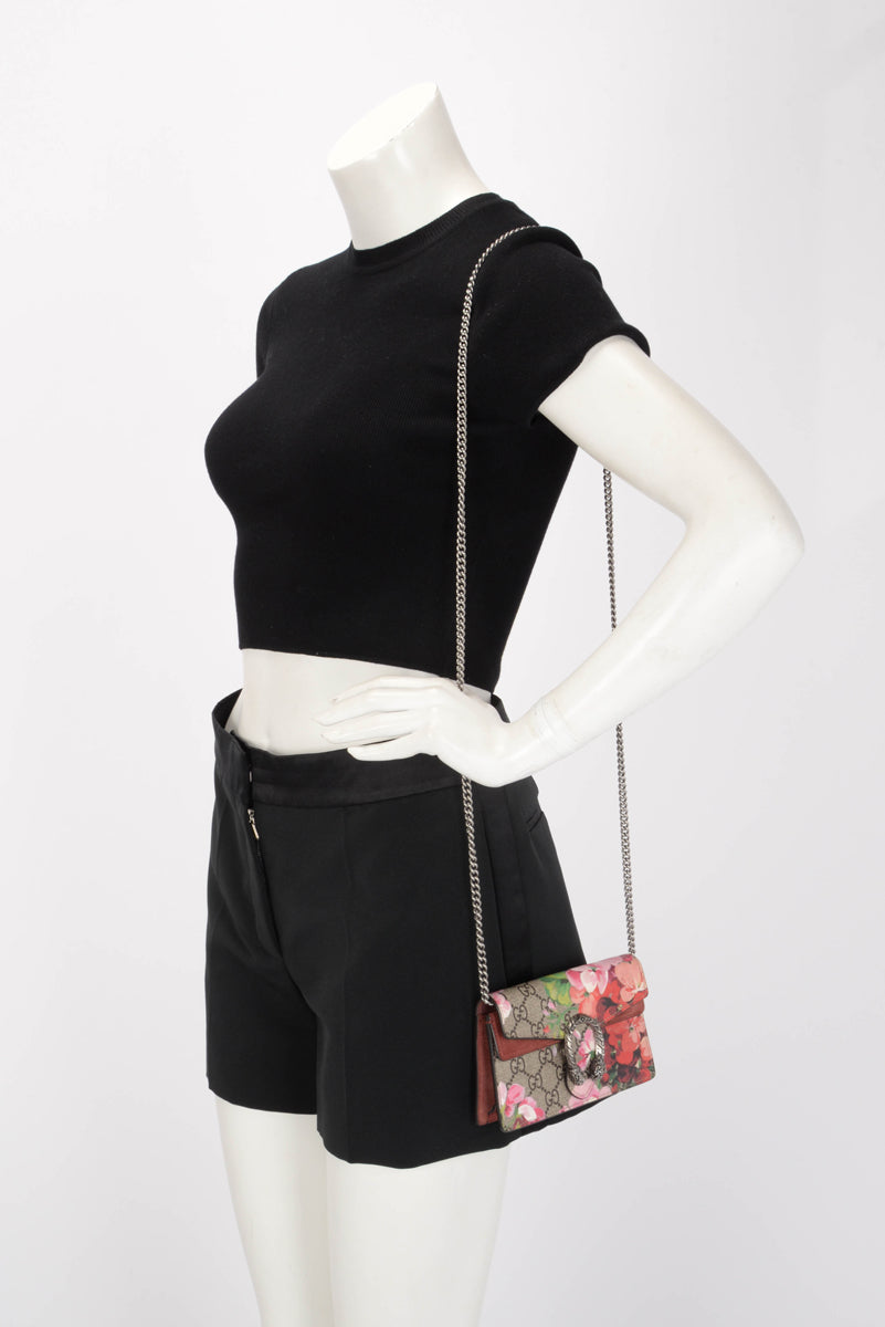 Gucci Pink GG Blooms Super Mini Dionysus Bag