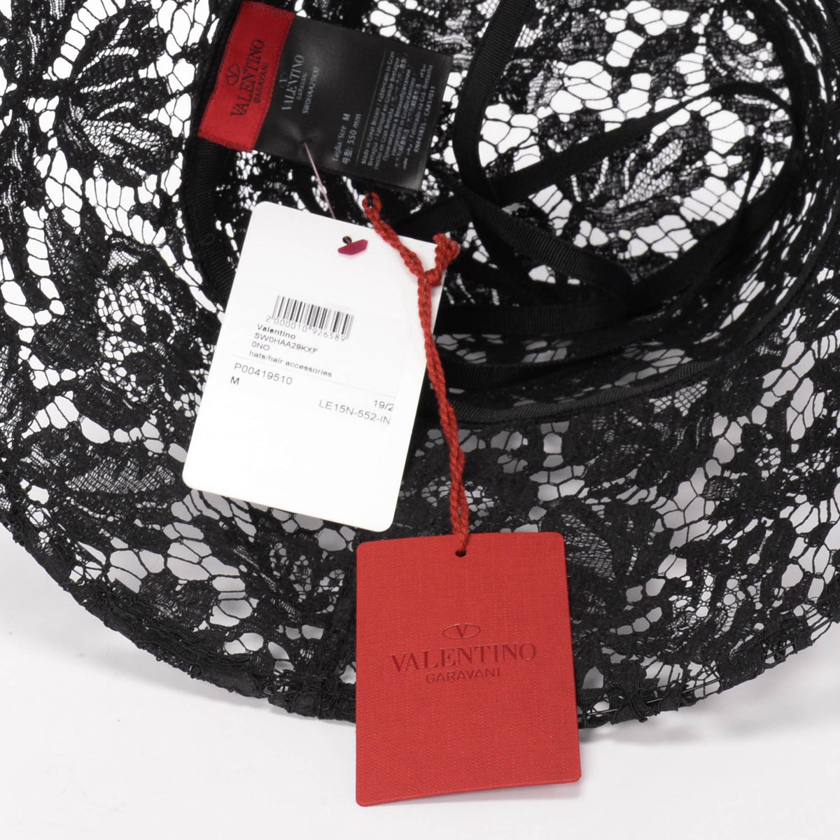 Valentino Black Floral Lace Bucket Hat