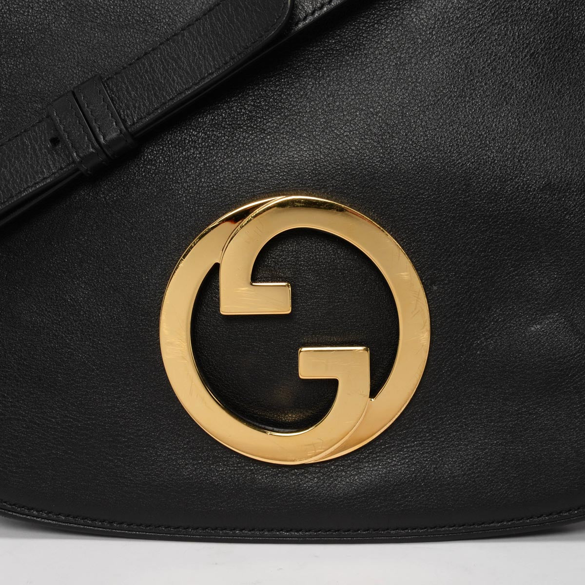 Gucci Black Roxy Calfskin Blondie Medium Shoulder Bag
