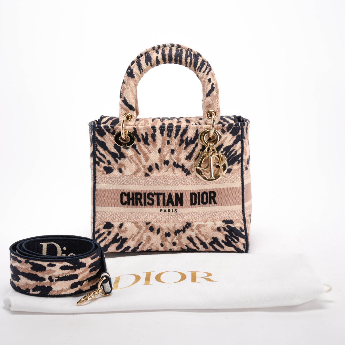 Dior Pink Tie Dye Canvas Medium Lady D-Lite Bag