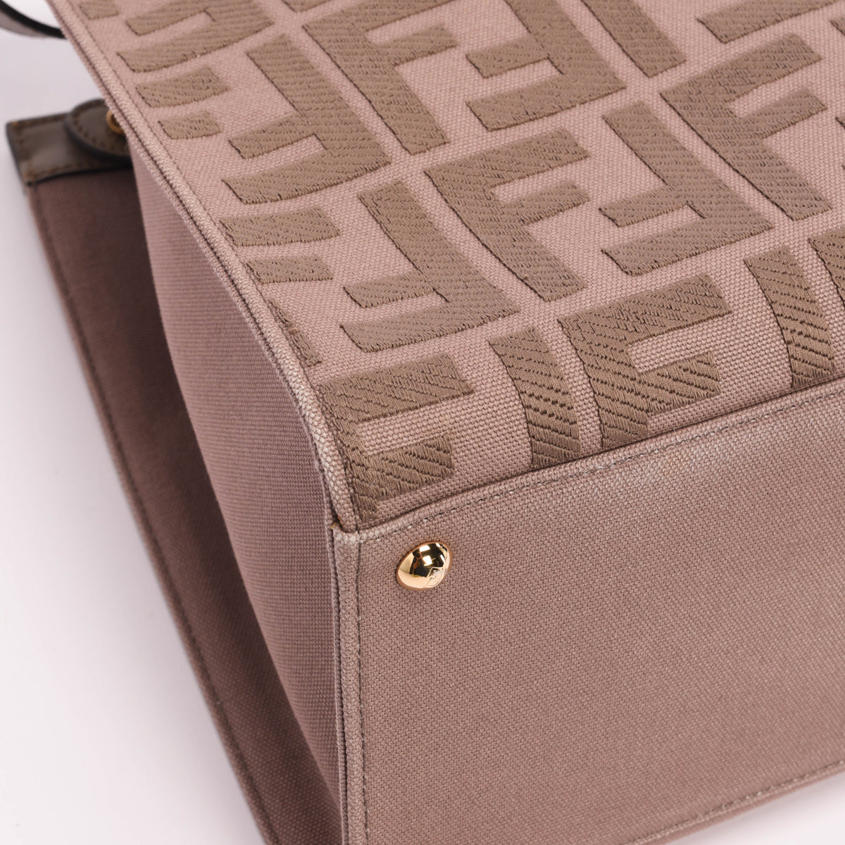 Fendi Taupe Canvas King FF Embroidered Medium Peekabo X- Tote