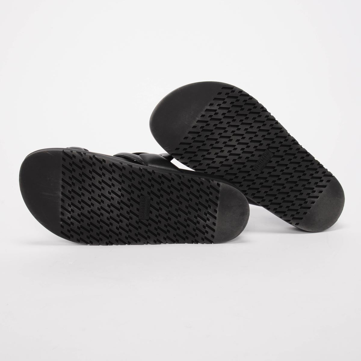 Hermes Black Nappa Leather Extra Sandals 36